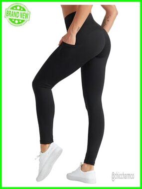 High Waist Yoga Leggings Soft Workout Pants with Pockets